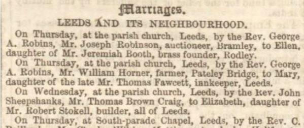 Newspaper announcement